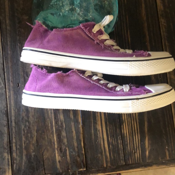 Women's Purple Low-top Canvas Casual Lace Up Sneakers Shoes Sz 9 Summer Beach - Picture 9 of 16